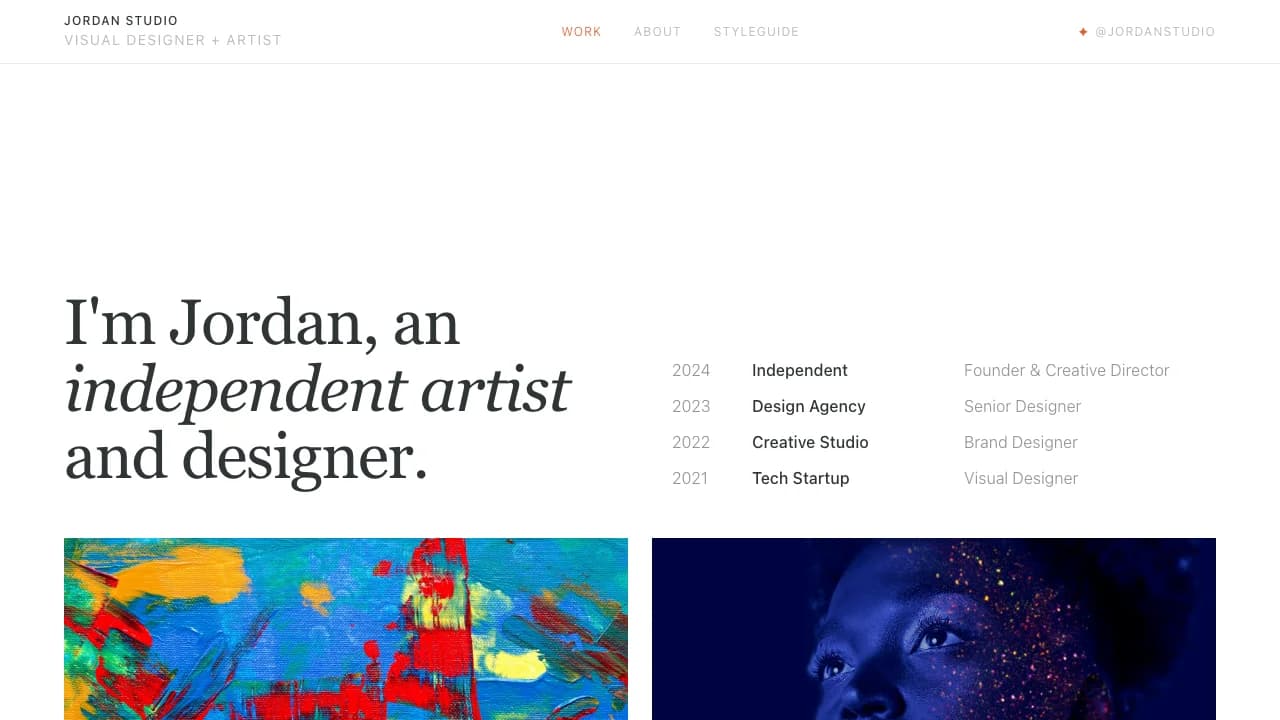 Screenshot of Premium Creative Portfolio